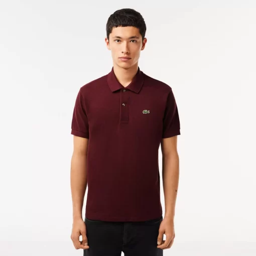 Lacoste Poloshirts>Original L.12.12 Heathered Poloshirt Dunkelrot Sxl