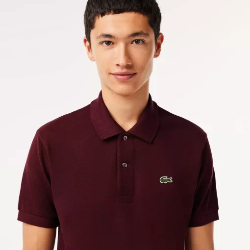 Lacoste Poloshirts>Original L.12.12 Heathered Poloshirt Dunkelrot Sxl