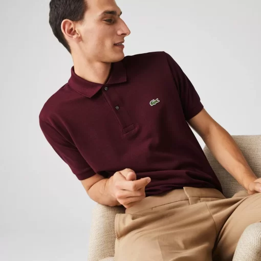 Lacoste Poloshirts>Original L.12.12 Heathered Poloshirt Dunkelrot Sxl