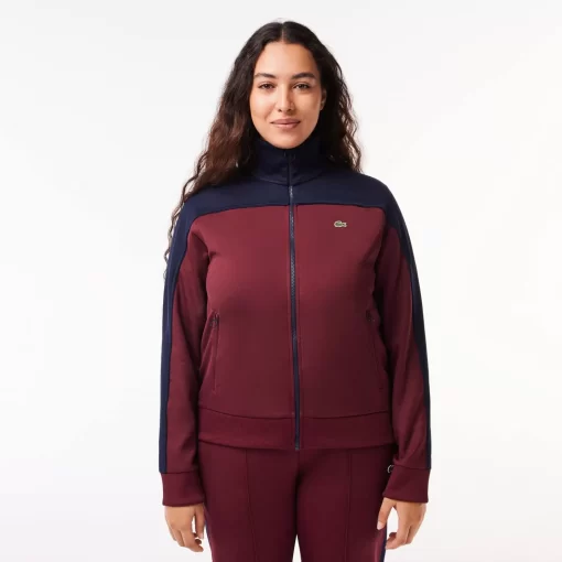 Lacoste Trainingsanzüge>Paris Colourblock-Sweatshirt Aus Baumwollpique Burgunder / Navy Blau Lgi