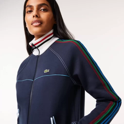 Lacoste Sweatshirts>Paris Sweatshirt Mit Gestreiftem Kragen, In Frankreich Gefertigt Navy Blau 166