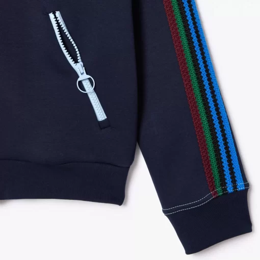 Lacoste Sweatshirts>Paris Sweatshirt Mit Gestreiftem Kragen, In Frankreich Gefertigt Navy Blau 166