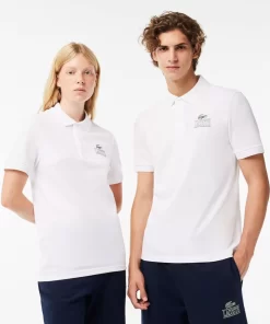 Lacoste Poloshirts>Polohemd Mit -Signatur-Aufdruck Weis 001