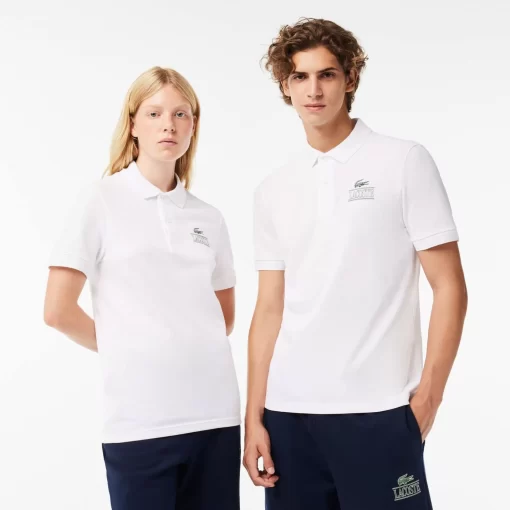 Lacoste Poloshirts>Polohemd Mit -Signatur-Aufdruck Weis 001