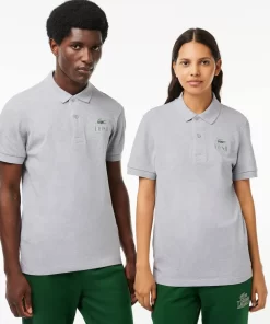 Lacoste Poloshirts>Polohemd Mit -Signatur-Aufdruck Heidekraut Grau Cca