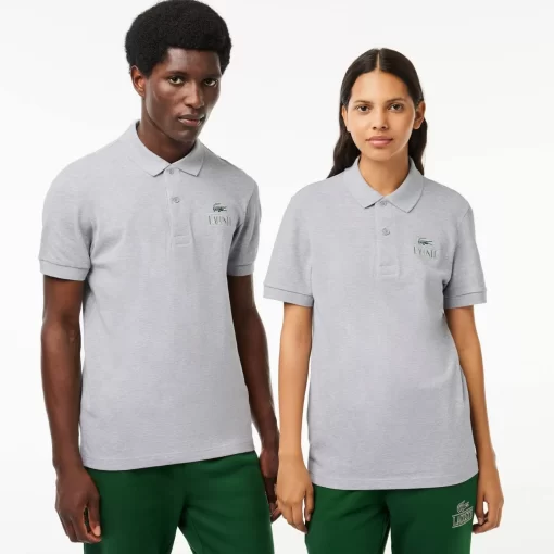 Lacoste Poloshirts>Polohemd Mit -Signatur-Aufdruck Heidekraut Grau Cca