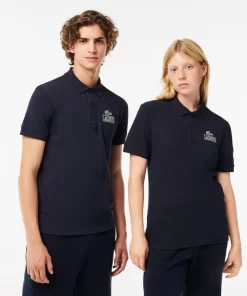 Lacoste Poloshirts>Polohemd Mit -Signatur-Aufdruck Navy Blau 166