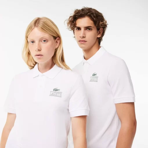 Lacoste Poloshirts>Polohemd Mit -Signatur-Aufdruck Weis 001