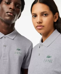 Lacoste Poloshirts>Polohemd Mit -Signatur-Aufdruck Heidekraut Grau Cca