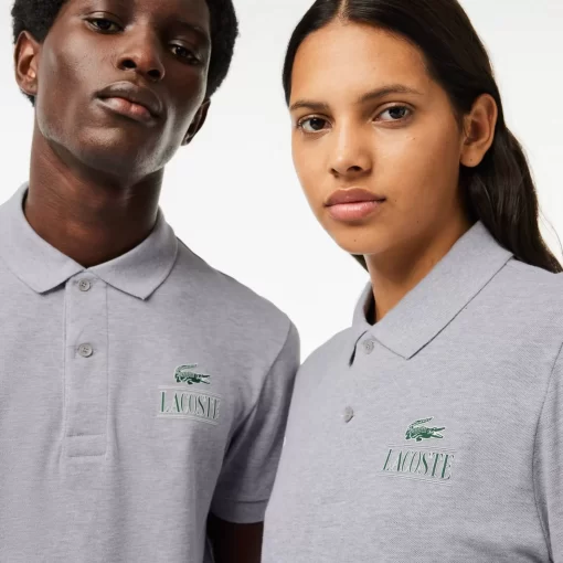 Lacoste Poloshirts>Polohemd Mit -Signatur-Aufdruck Heidekraut Grau Cca