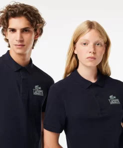 Lacoste Poloshirts>Polohemd Mit -Signatur-Aufdruck Navy Blau 166