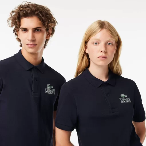 Lacoste Poloshirts>Polohemd Mit -Signatur-Aufdruck Navy Blau 166