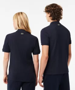 Lacoste Poloshirts>Polohemd Mit -Signatur-Aufdruck Navy Blau 166