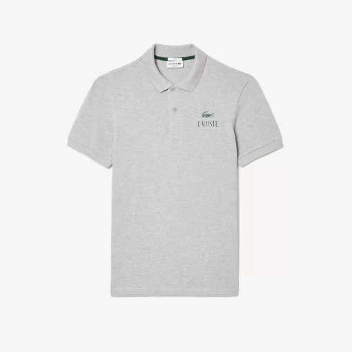 Lacoste Poloshirts>Polohemd Mit -Signatur-Aufdruck Heidekraut Grau Cca