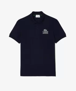 Lacoste Poloshirts>Polohemd Mit -Signatur-Aufdruck Navy Blau 166