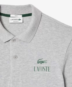 Lacoste Poloshirts>Polohemd Mit -Signatur-Aufdruck Heidekraut Grau Cca