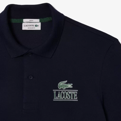 Lacoste Poloshirts>Polohemd Mit -Signatur-Aufdruck Navy Blau 166