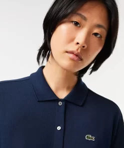 Lacoste Kleider & Röcke>Polokleid Mit Dreiviertelarmel Aus Baumwoll-Pique Mit Gurt Navy Blau 166