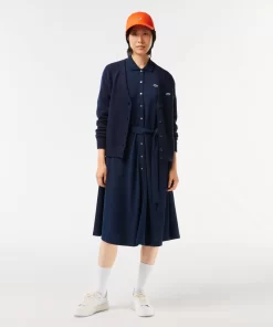 Lacoste Kleider & Röcke>Polokleid Mit Dreiviertelarmel Aus Baumwoll-Pique Mit Gurt Navy Blau 166