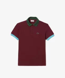 Lacoste Jungenkleidung>Poloshirt Aus Baumwollpique Mit Colourblock Burgunder / Weis N2I