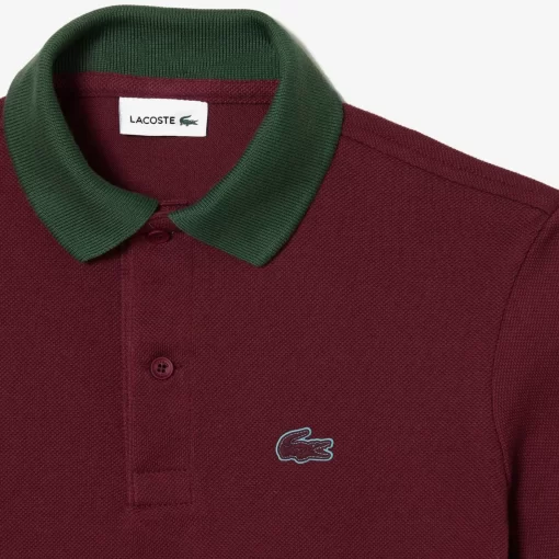 Lacoste Jungenkleidung>Poloshirt Aus Baumwollpique Mit Colourblock Burgunder / Weis N2I