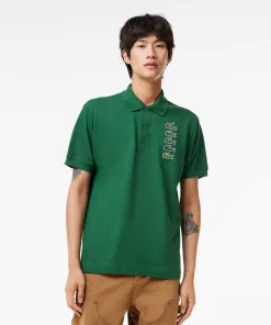 Lacoste Poloshirts>Poloshirt Aus Pique Mit Croc-Aufnaher Grun 132