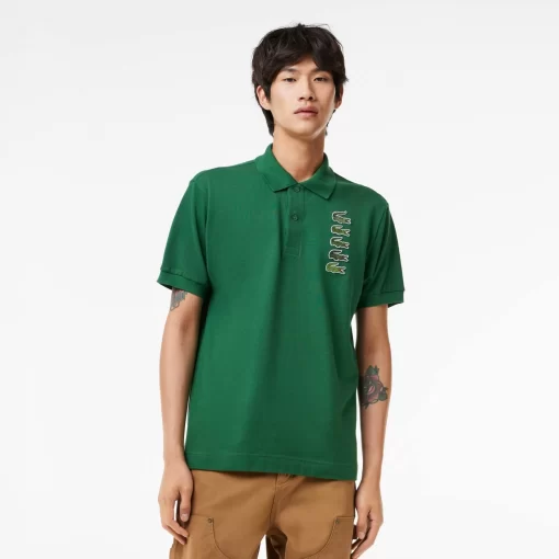 Lacoste Poloshirts>Poloshirt Aus Pique Mit Croc-Aufnaher Grun 132