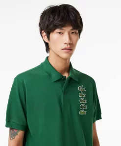 Lacoste Poloshirts>Poloshirt Aus Pique Mit Croc-Aufnaher Grun 132