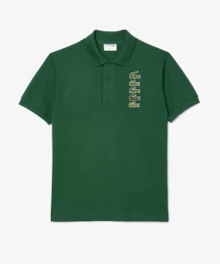 Lacoste Poloshirts>Poloshirt Aus Pique Mit Croc-Aufnaher Grun 132