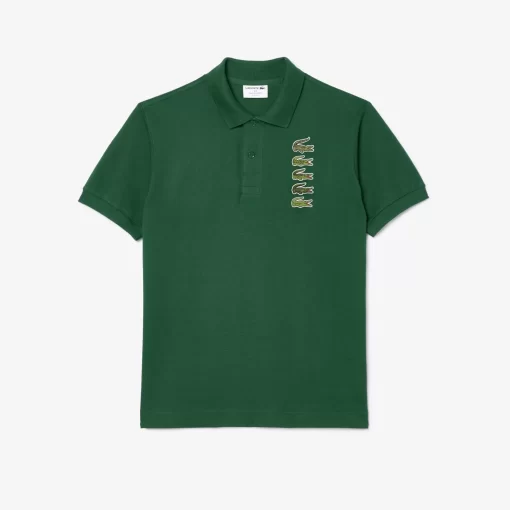 Lacoste Poloshirts>Poloshirt Aus Pique Mit Croc-Aufnaher Grun 132