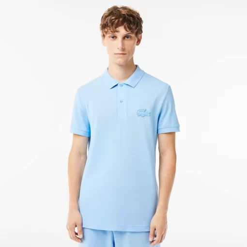 Lacoste Poloshirts>Poloshirt Mit Gestepptem Krokodilaufnaher Pastellblau Hbp