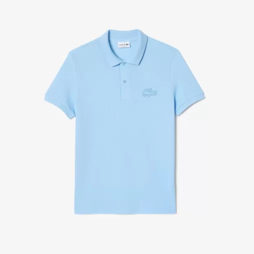 Lacoste Poloshirts>Poloshirt Mit Gestepptem Krokodilaufnaher Pastellblau Hbp