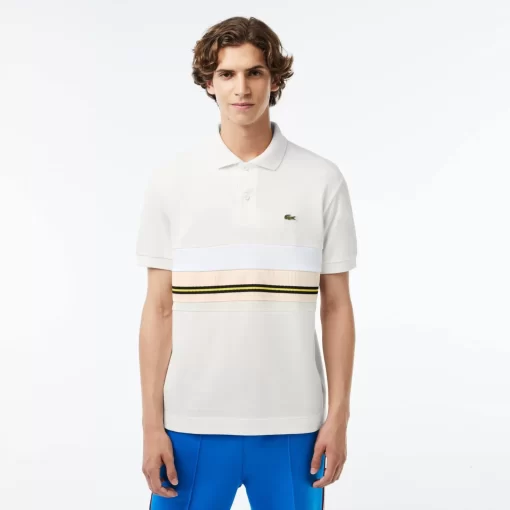 Lacoste Poloshirts>Poloshirt Mit Kontraststreifen, In Frankreich Hergestellt Weis 70V