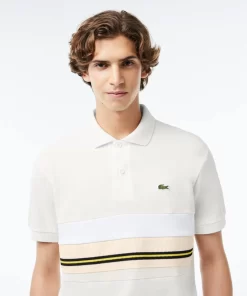 Lacoste Poloshirts>Poloshirt Mit Kontraststreifen, In Frankreich Hergestellt Weis 70V