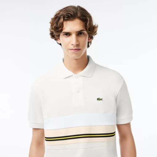 Lacoste Poloshirts>Poloshirt Mit Kontraststreifen, In Frankreich Hergestellt Weis 70V