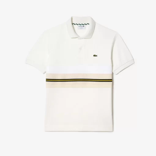 Lacoste Poloshirts>Poloshirt Mit Kontraststreifen, In Frankreich Hergestellt Weis 70V