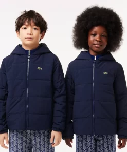 Lacoste Mädchenkleidung>Puff-Jacke Mit Namens-Einsatz Navy Blau 166