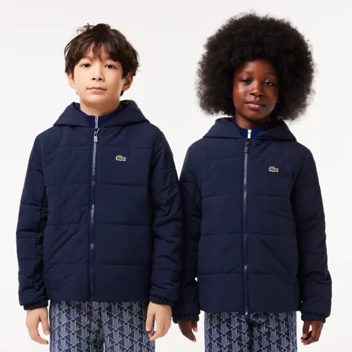 Lacoste Mädchenkleidung>Puff-Jacke Mit Namens-Einsatz Navy Blau 166