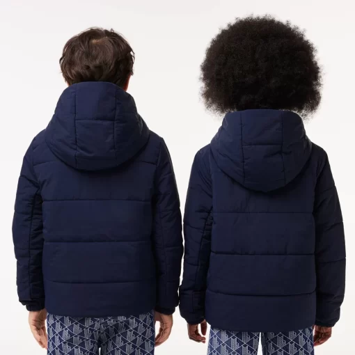 Lacoste Mädchenkleidung>Puff-Jacke Mit Namens-Einsatz Navy Blau 166