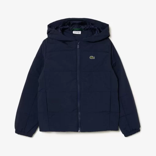 Lacoste Mädchenkleidung>Puff-Jacke Mit Namens-Einsatz Navy Blau 166