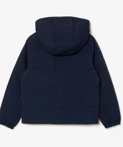 Lacoste Mädchenkleidung>Puff-Jacke Mit Namens-Einsatz Navy Blau 166