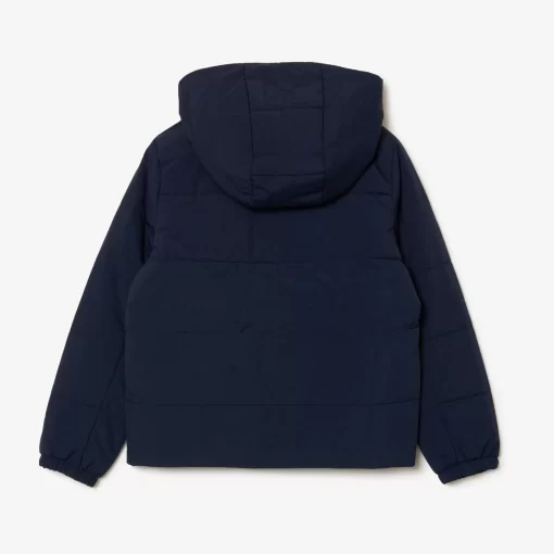 Lacoste Mädchenkleidung>Puff-Jacke Mit Namens-Einsatz Navy Blau 166