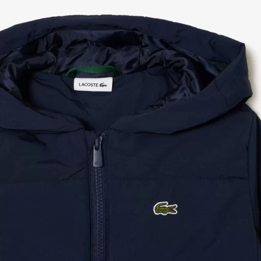 Lacoste Mädchenkleidung>Puff-Jacke Mit Namens-Einsatz Navy Blau 166