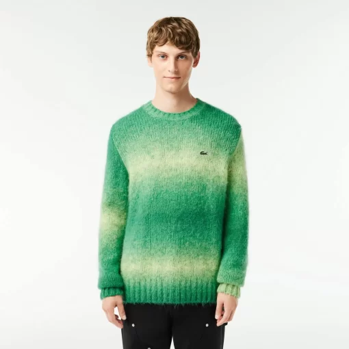 Lacoste Pullover>Pullover Aus Alpaka-Wolle Mit Ombre-Effekt Grun / Weis Pi0