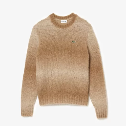 Lacoste Pullover>Pullover Aus Alpaka-Wolle Mit Ombre-Effekt Braun / Weis Rit