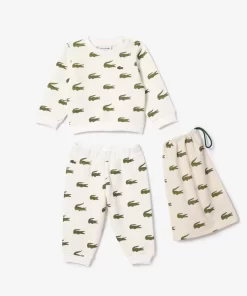 Lacoste Accessoires>Pyjama Geschenkset Aus Baumwolle Mit Croc-Aufdruck Weis / Grun X0N