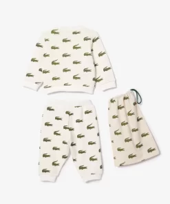 Lacoste Accessoires>Pyjama Geschenkset Aus Baumwolle Mit Croc-Aufdruck Weis / Grun X0N