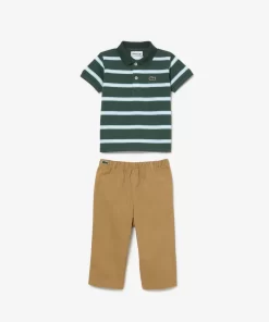 Lacoste Accessoires>Pyjama Geschenkset Aus Mini-Pique Aus Bio-Baumwolle Dunkelgrun / Weis / Beige Nsi