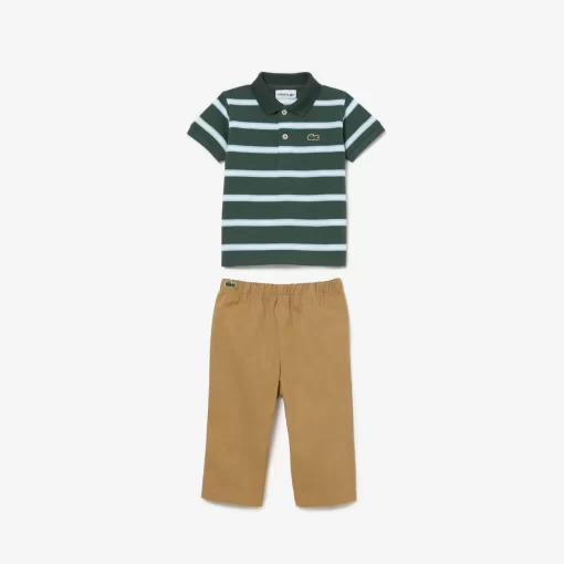 Lacoste Accessoires>Pyjama Geschenkset Aus Mini-Pique Aus Bio-Baumwolle Dunkelgrun / Weis / Beige Nsi