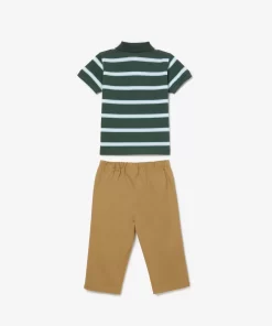 Lacoste Accessoires>Pyjama Geschenkset Aus Mini-Pique Aus Bio-Baumwolle Dunkelgrun / Weis / Beige Nsi